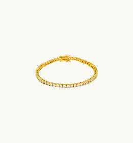 Gold Tennis Bracelet with Cubic Zirconia