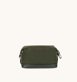 The Cavendish Waxed Canvas & Leather Wash Bag