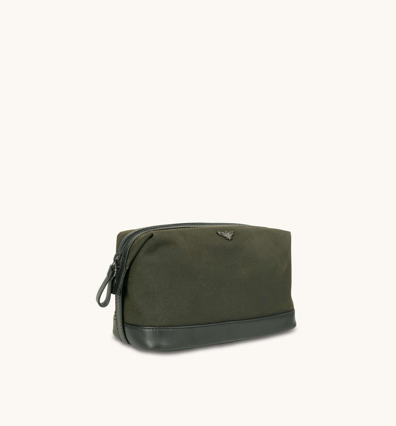 The Cavendish Waxed Canvas & Leather Wash Bag