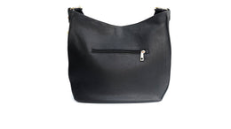 The Harriet Black Leather Bag With Olive Green Cheetah Strap
