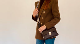 The Bloxsome Black Leather Crossbody Bag With Canvas Strap