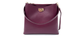 apatchy plum burgundy red maroon leather tote bucket shoulder bag for women
