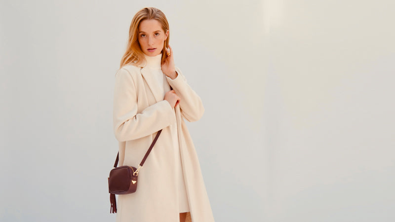 The Mini Tassel Port Leather Phone Bag With Port & Olive Diamond Strap