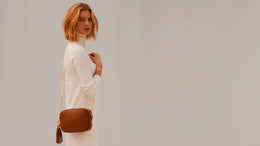 Apatchy Tan Leather Crossbody Bag With Cappuccino Dots Strap